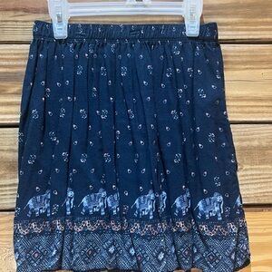 Abercrombie & Fitch Dark Blue Elephant Pattern Mini Skirt